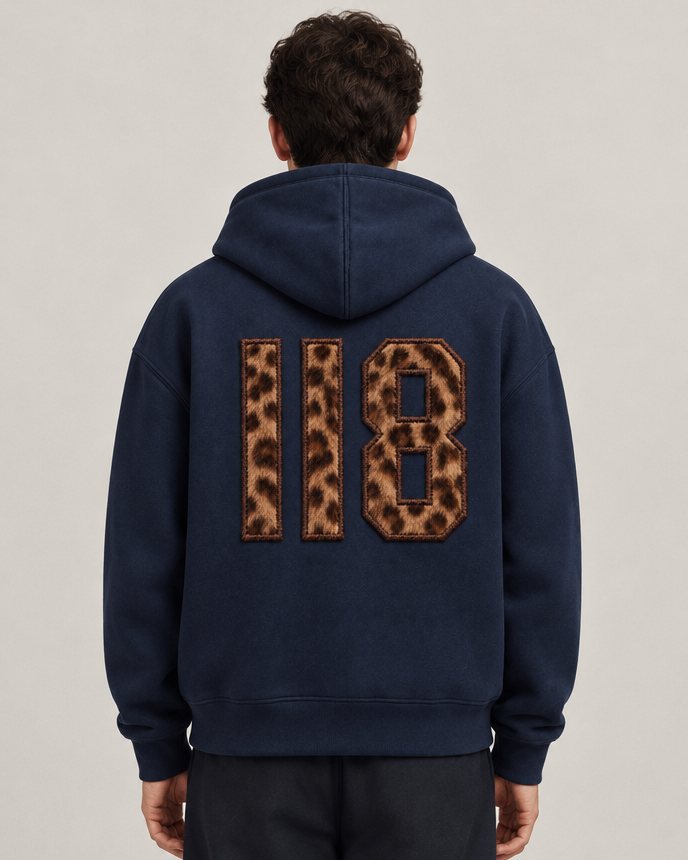 118 Zipped Hoodie in Leopard