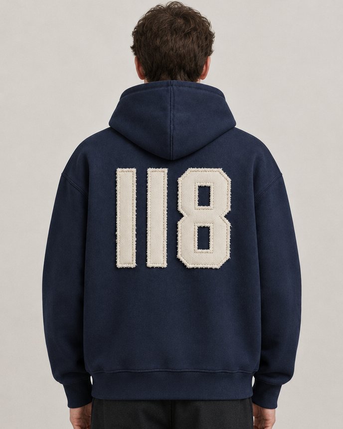 118 Zipped Hoodie in Cloud Dancer